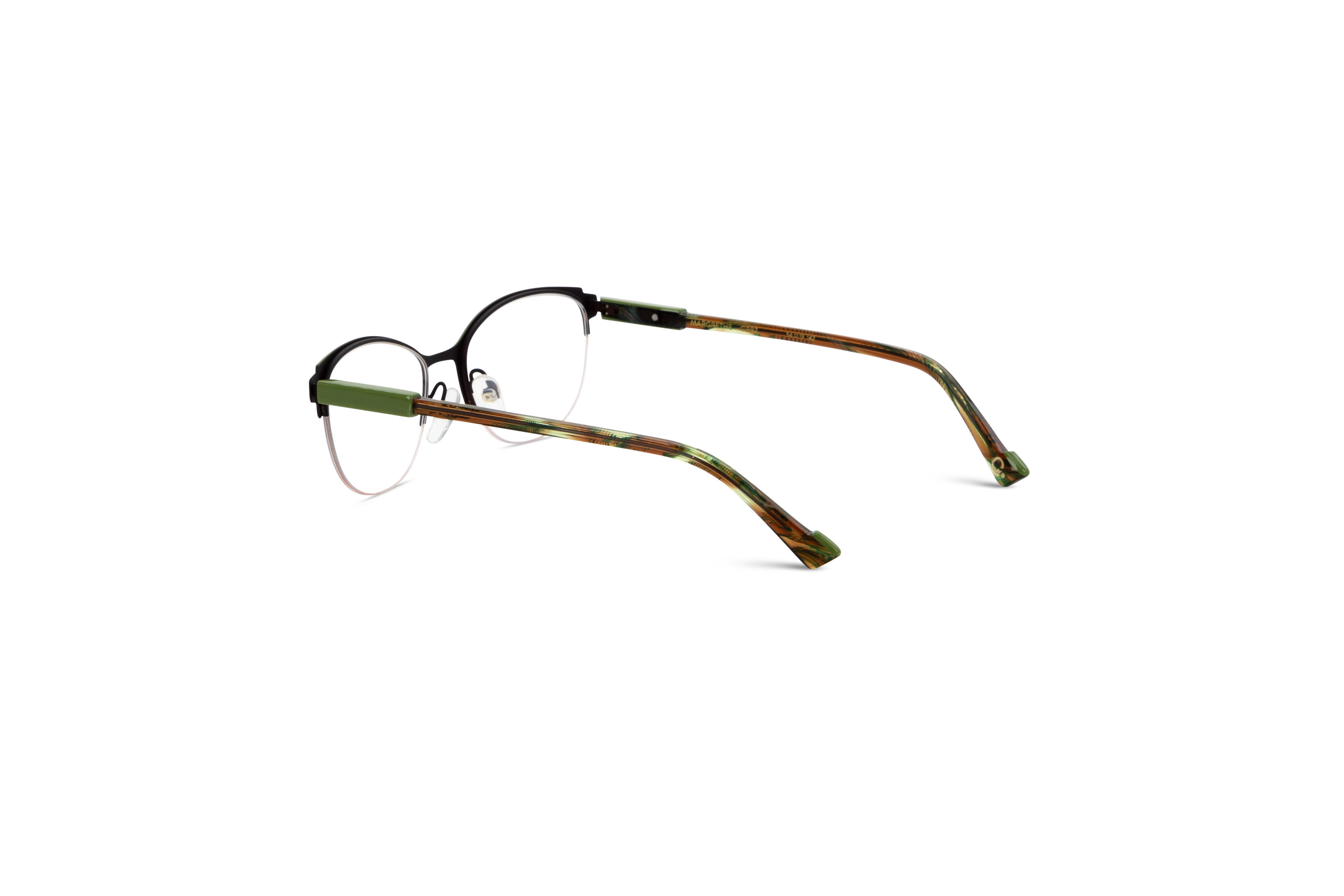 Die Brille Etnia Barcelona MARGRETHE in Grün mit Innenansicht.