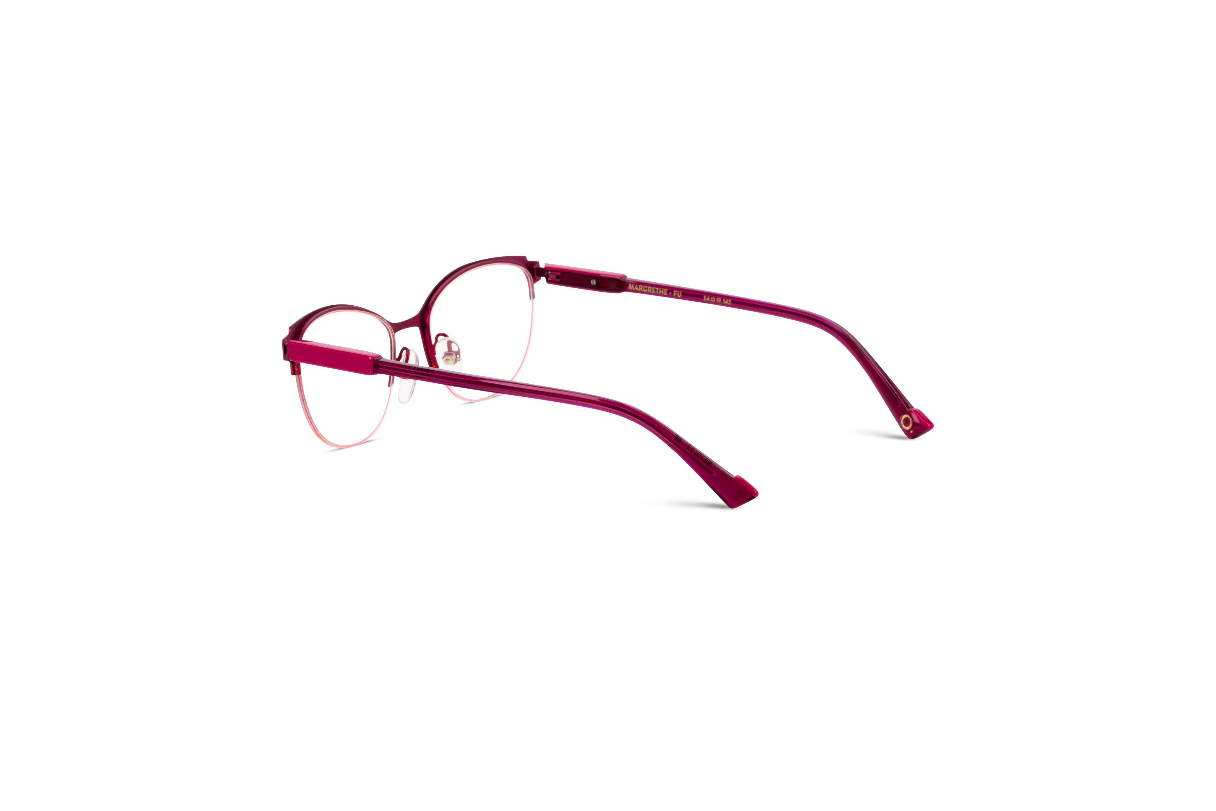 Die Brille Etnia Barcelona MARGRETHE in Pink mit Innenansicht.