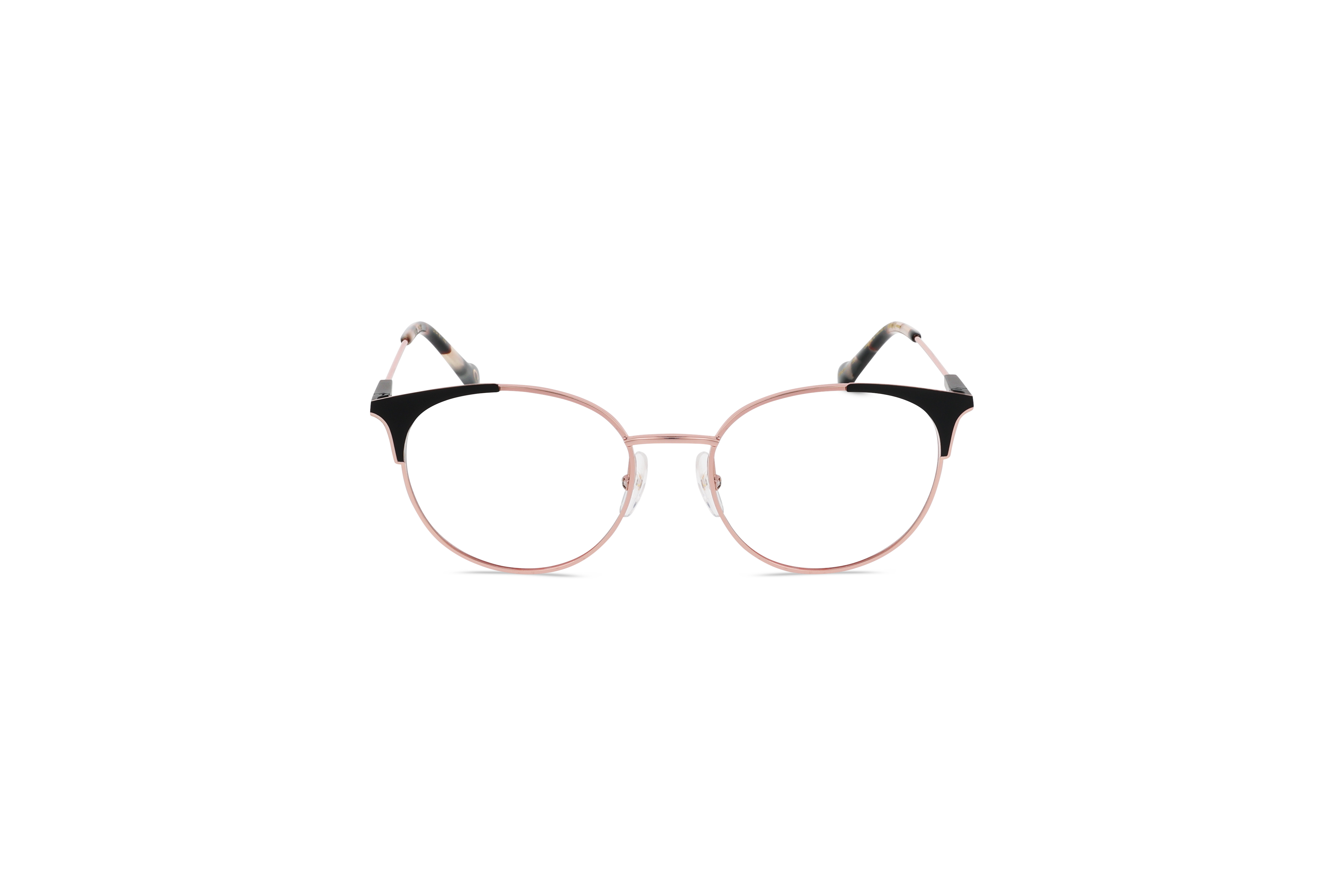 Die Brille Etnia Barcelona NOHI in Gold auf weißem Hintergrund in Frontalansicht.