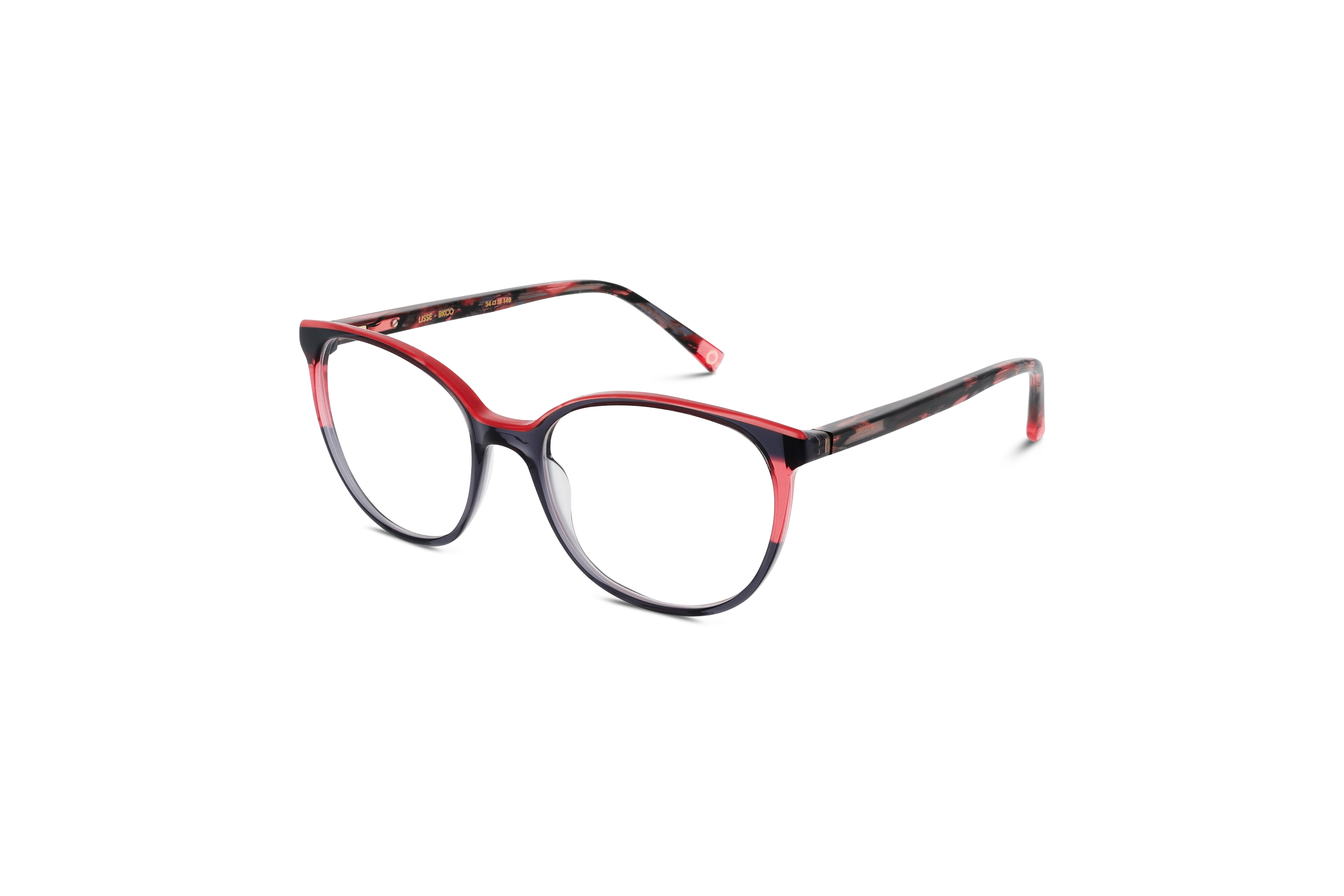 45° Ansicht der Brille Etnia Barcelona LISSE in Blau auf weißem Hintergrund.