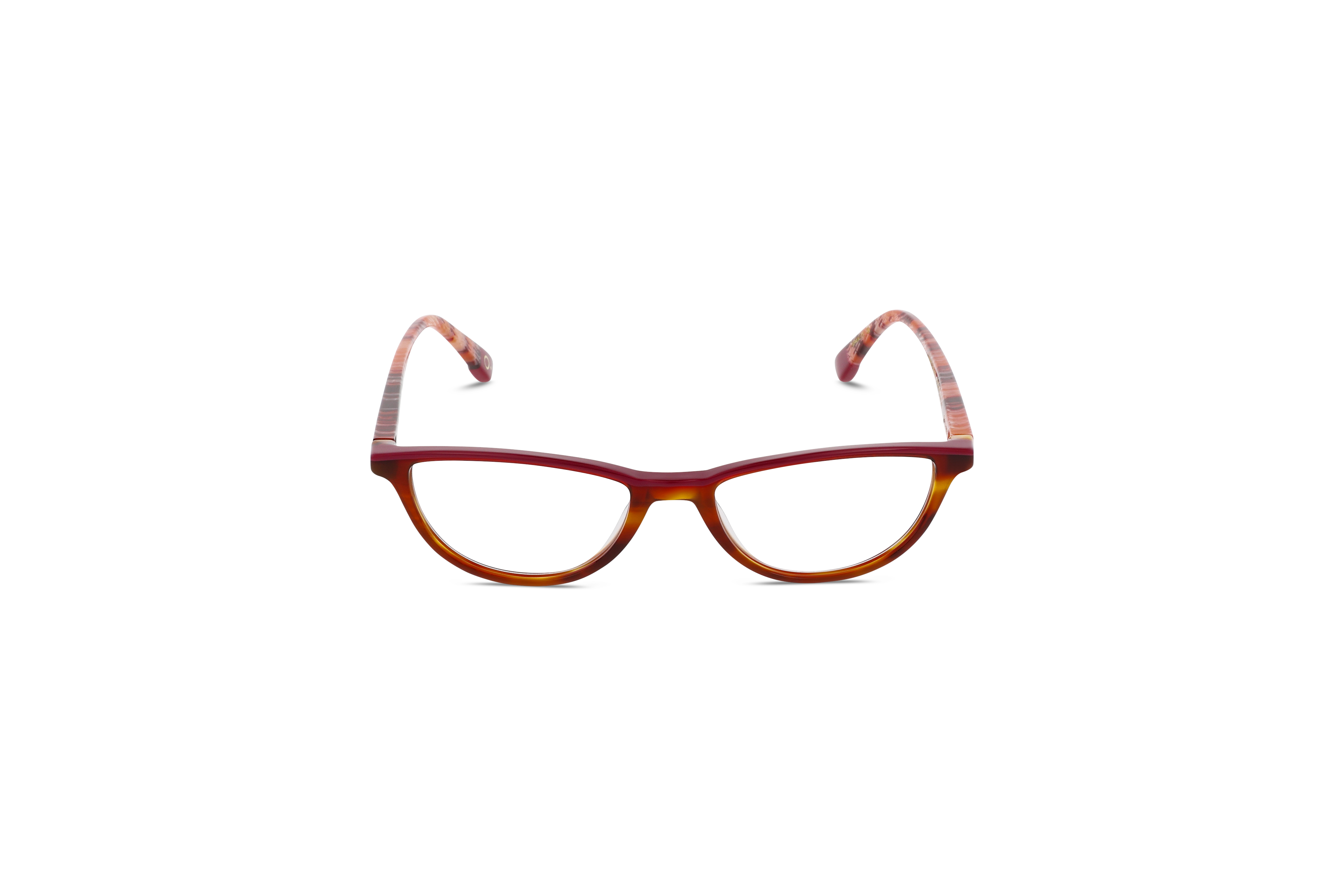 Die Brille Etnia Barcelona HALF MOON in Havanna auf weißem Hintergrund in Frontalansicht.