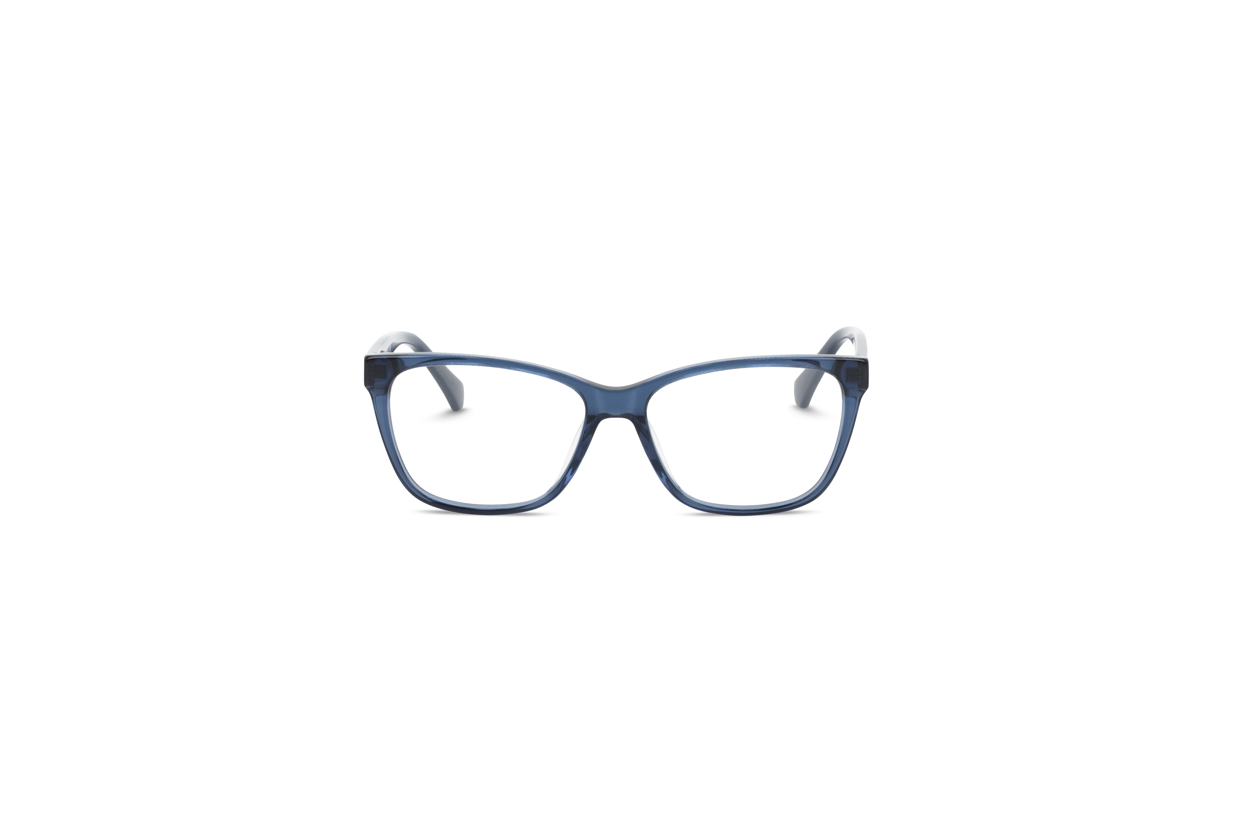 Die Brille Calvin Klein Jeans CKJ21621 in Transparent auf weißem Hintergrund in Frontalansicht.