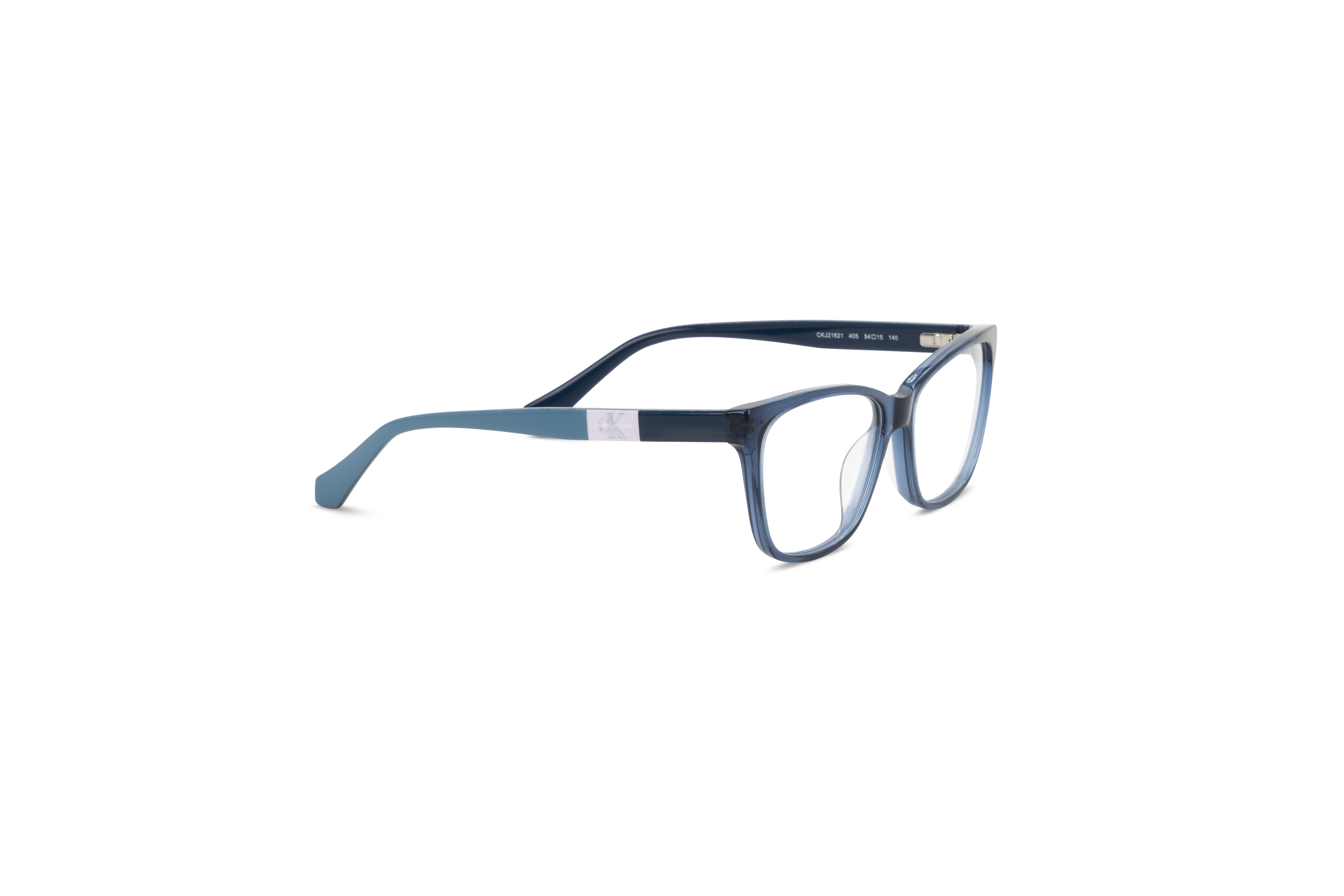 Die Brille Calvin Klein Jeans CKJ21621 in Transparent mit Seitenansicht.