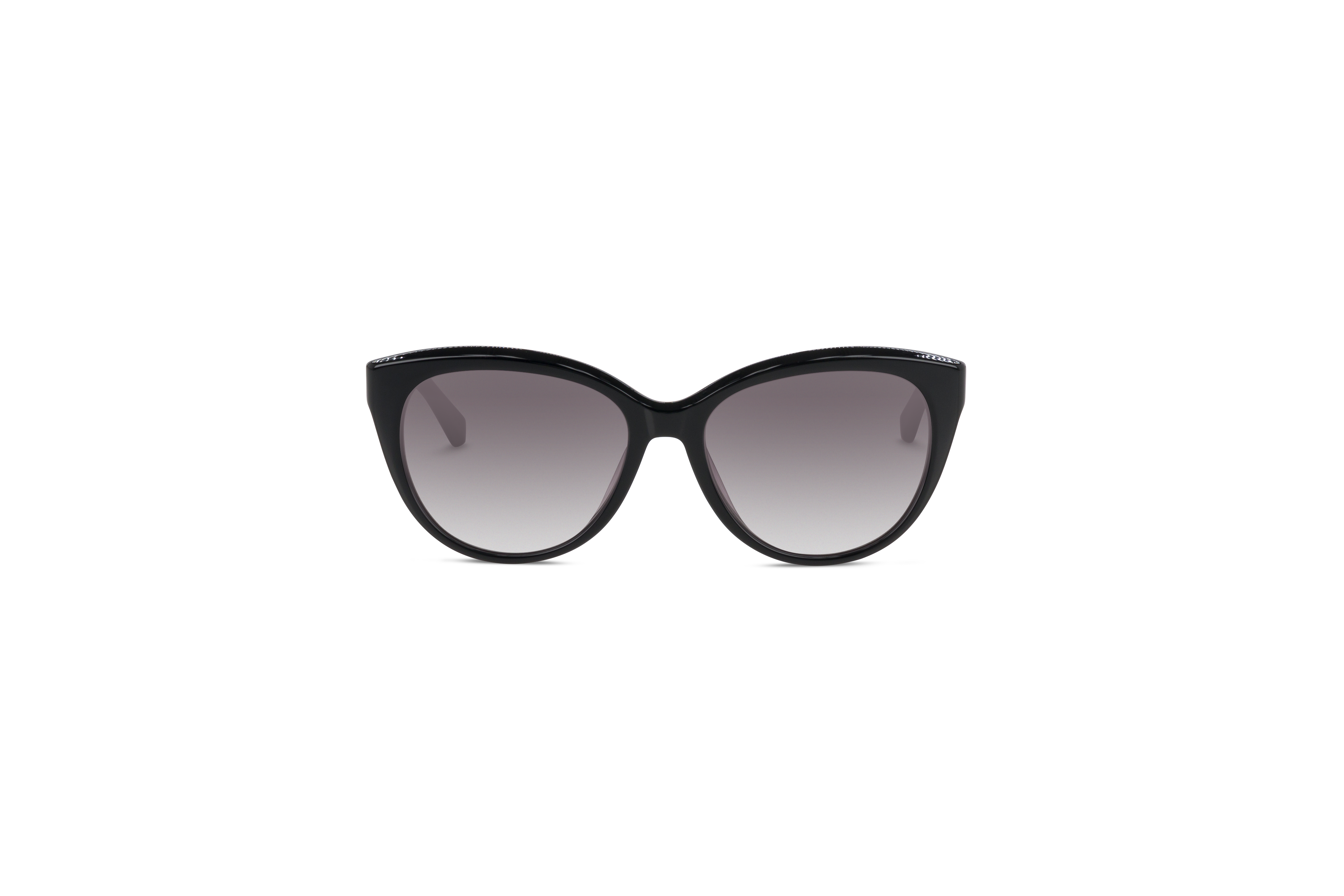 Die Sonnenbrille Calvin Klein CK22520S in Schwarz auf weißem Hintergrund in Frontalansicht.