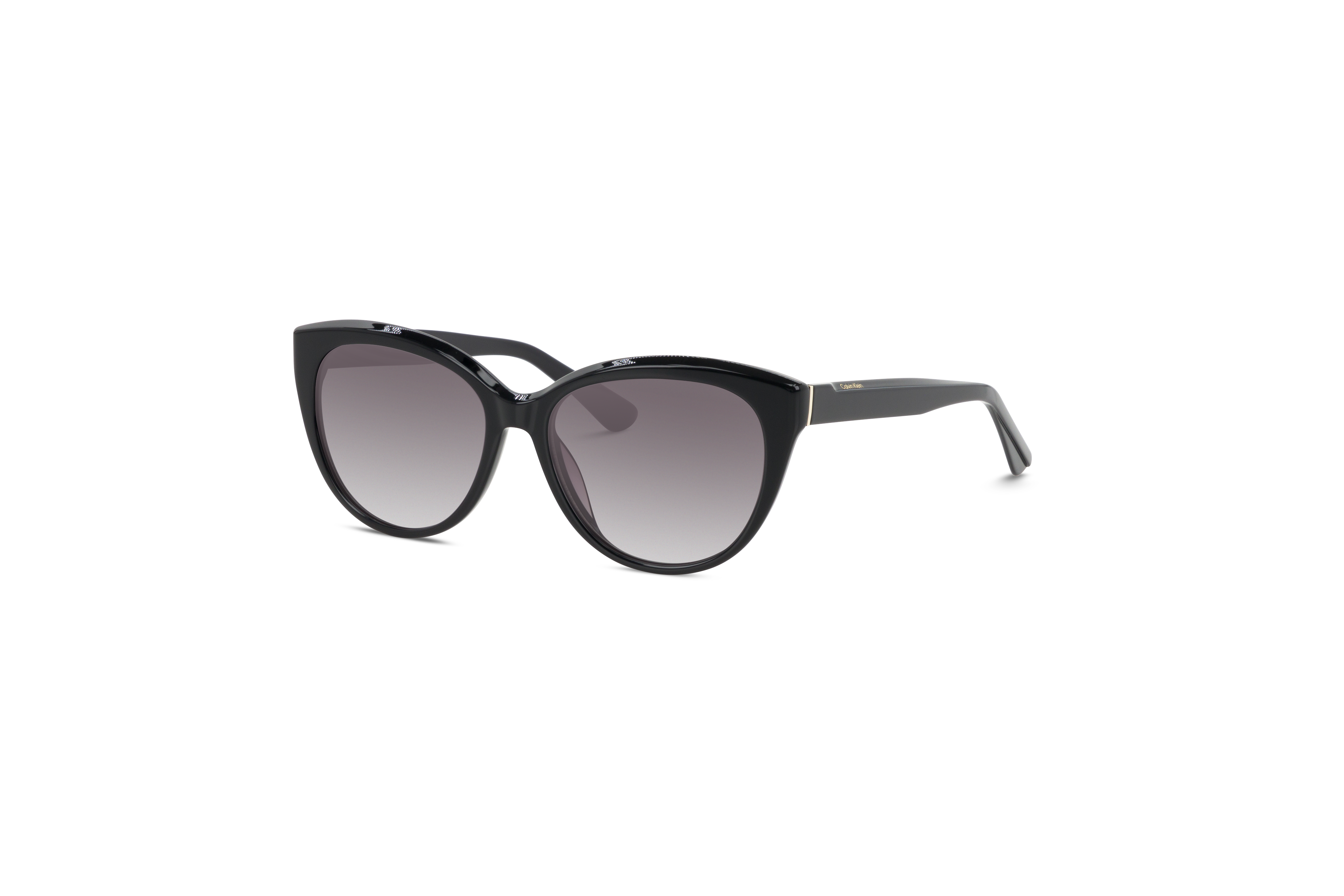 45° Ansicht der Sonnenbrille Calvin Klein CK22520S in Schwarz auf weißem Hintergrund.