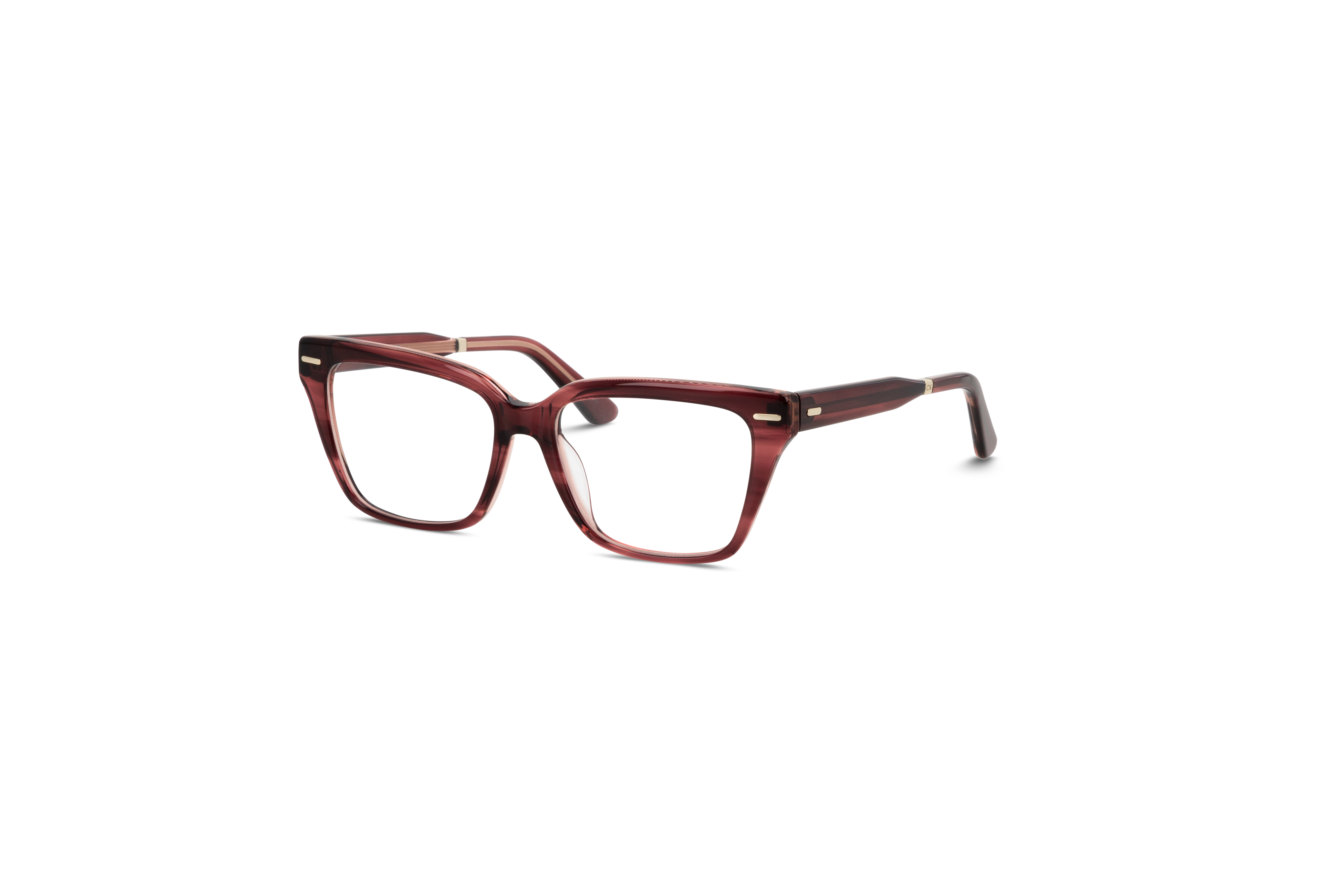 45° Ansicht der Brille Calvin Klein CK22539 in Rot auf weißem Hintergrund.