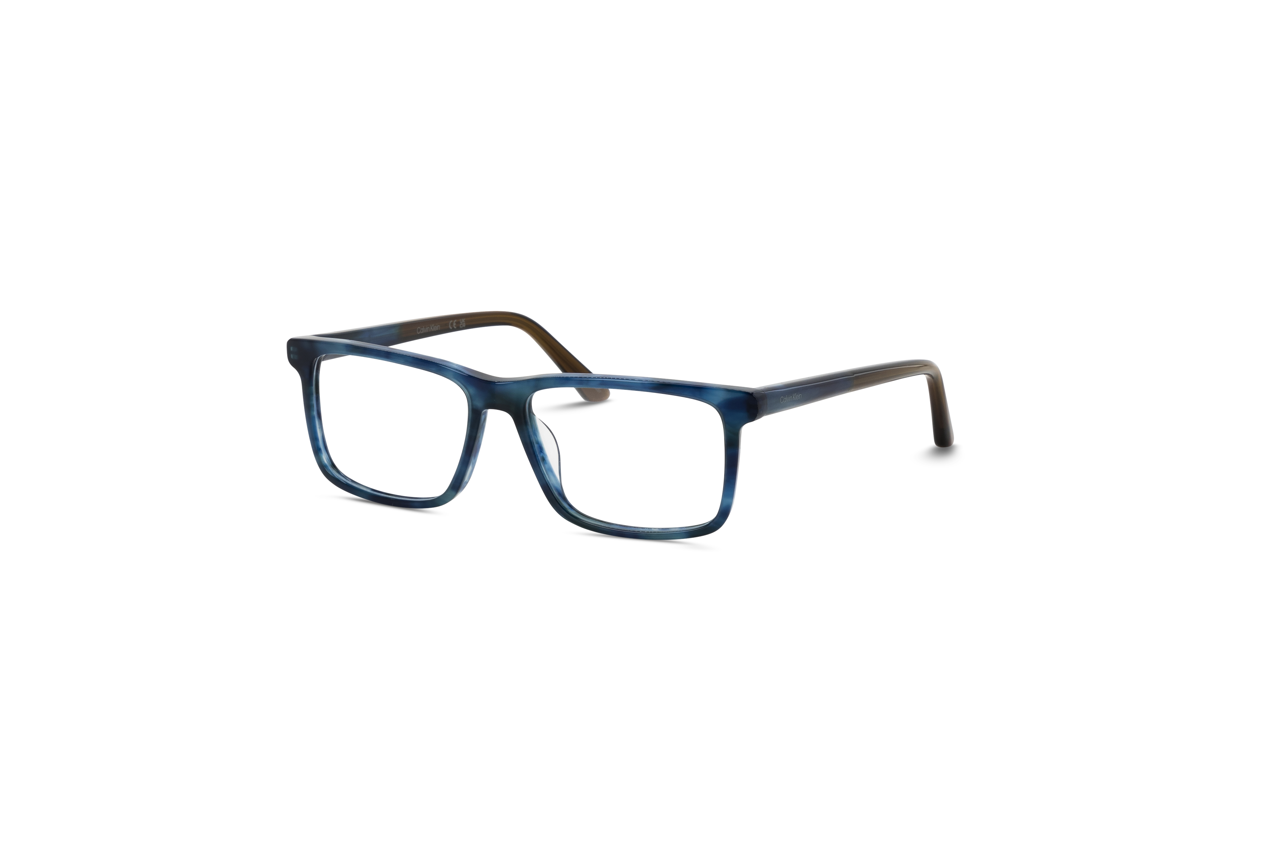 45° Ansicht der Brille Calvin Klein CK22544 in Blau auf weißem Hintergrund.