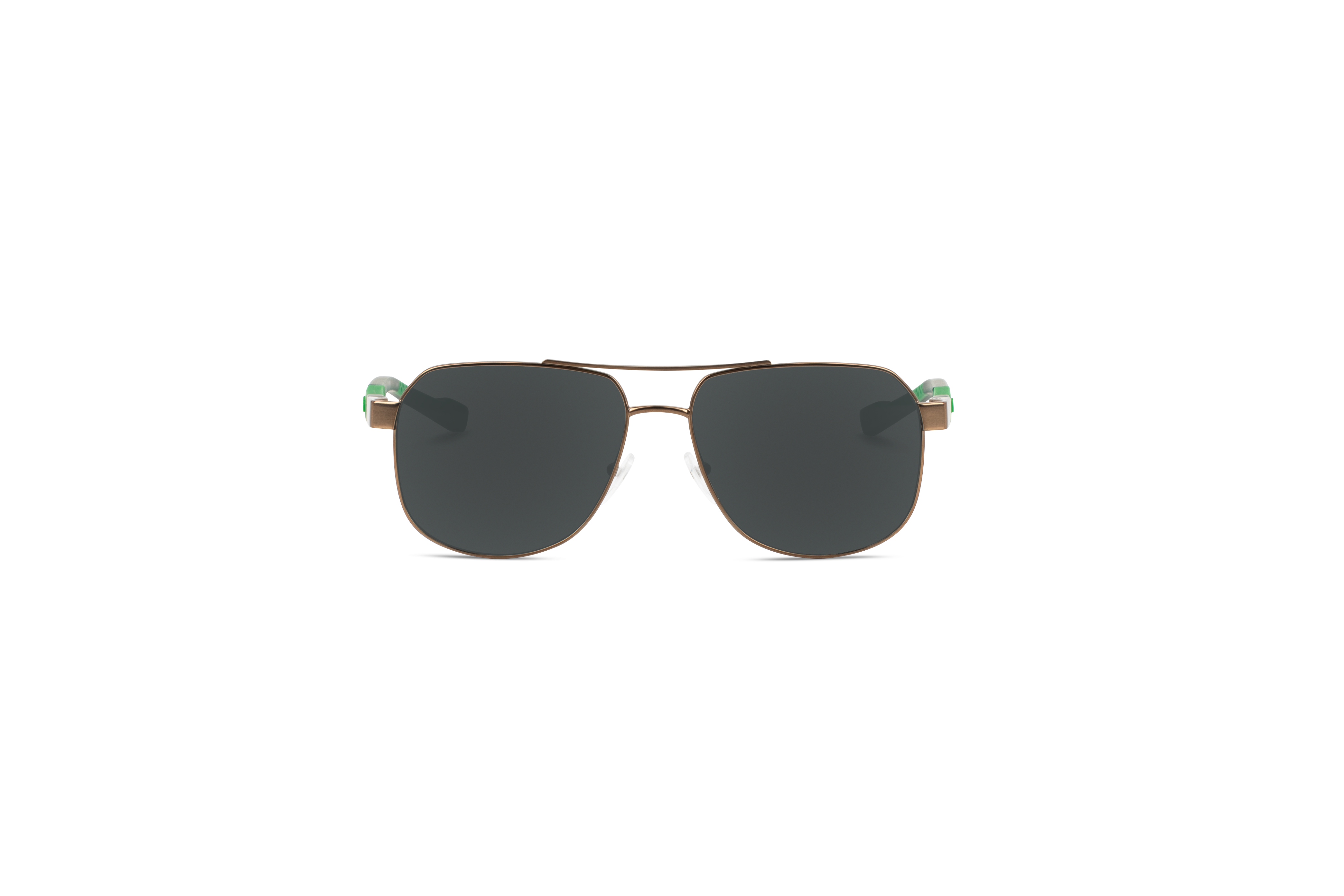 Die Sonnenbrille Calvin Klein CK23103S in Gold auf weißem Hintergrund in Frontalansicht.