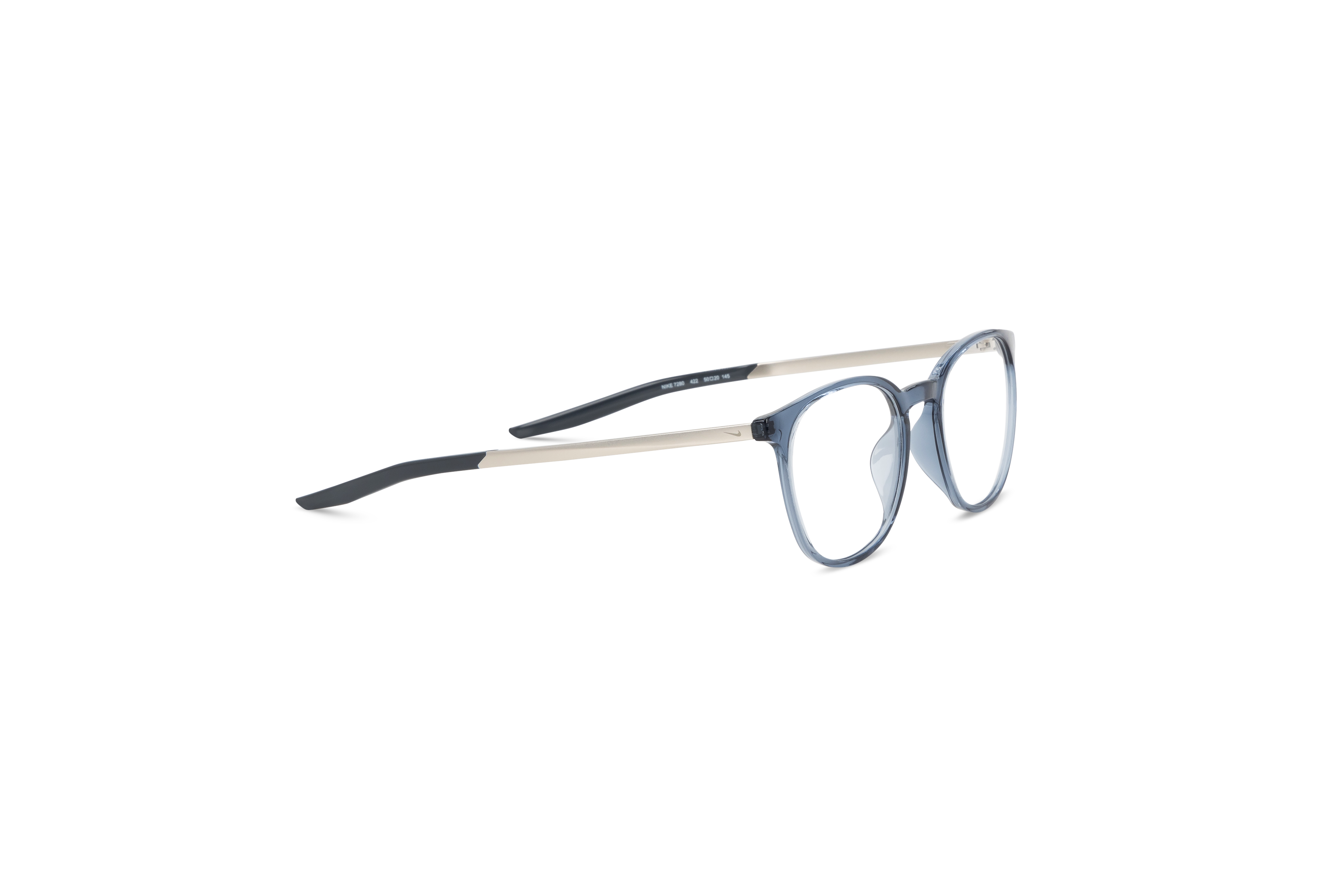 Die Brille Nike 7280 in Transparent mit Seitenansicht.