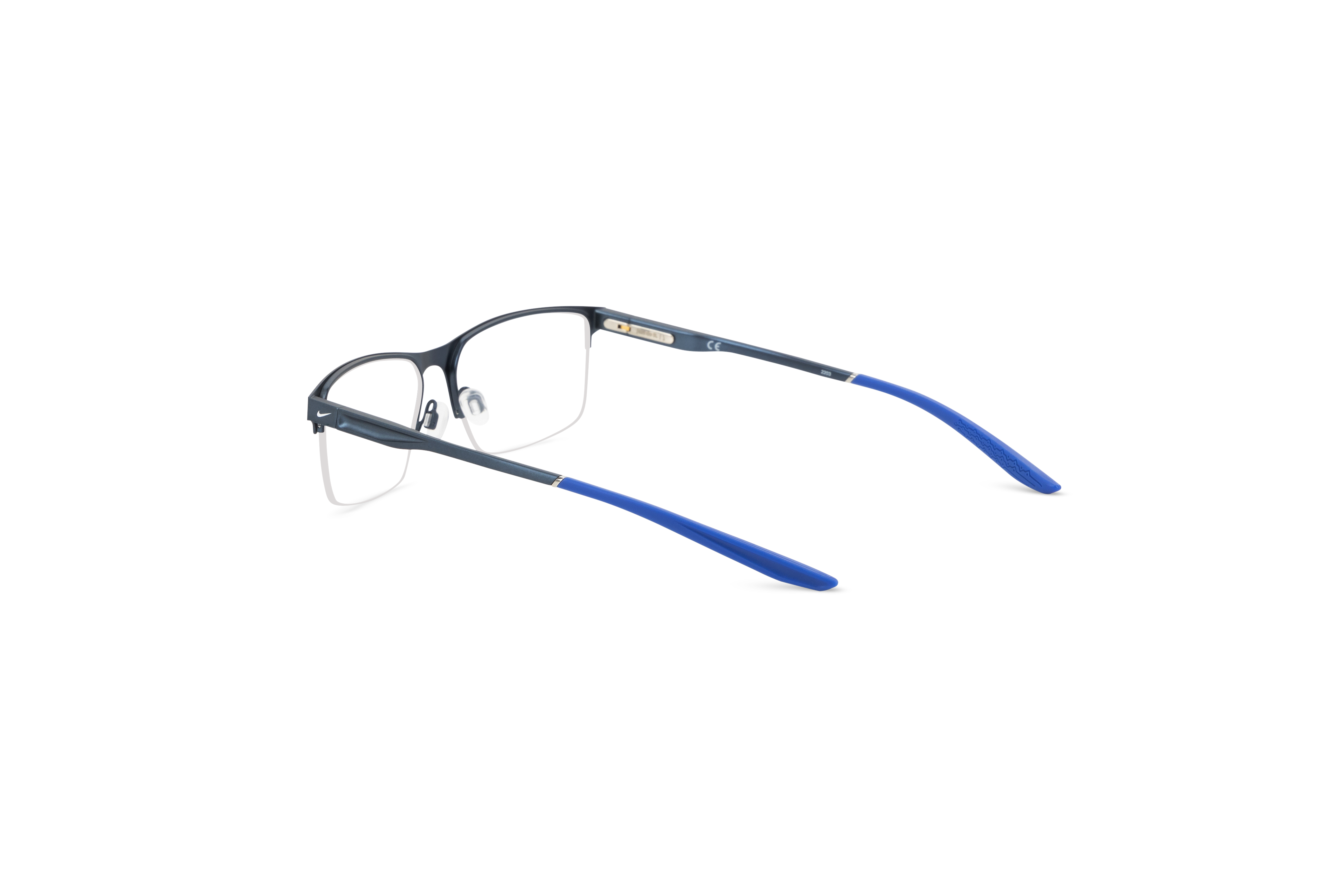 Die Brille Nike 8045 in Blau mit Innenansicht.