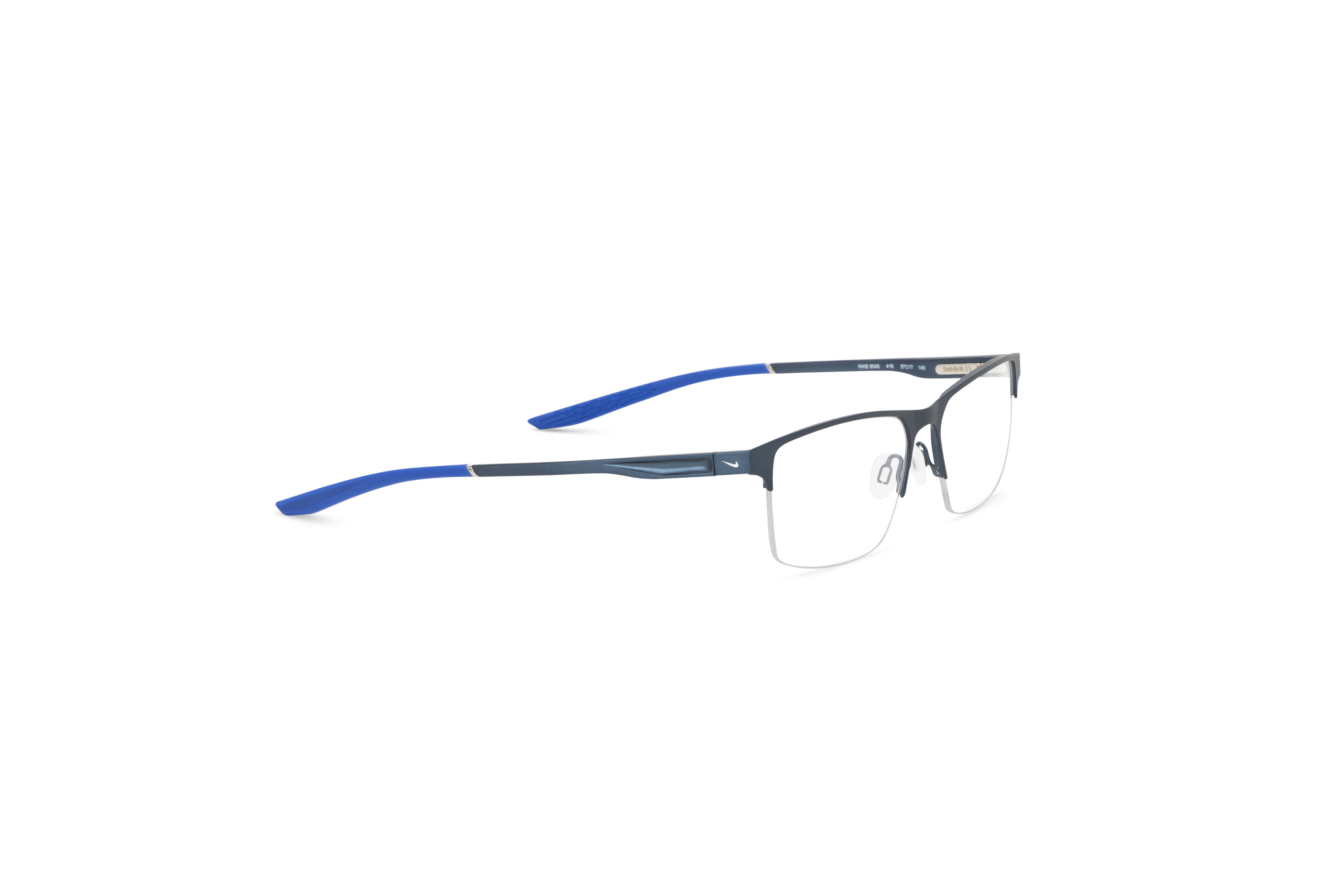 Die Brille Nike 8045 in Blau mit Seitenansicht.
