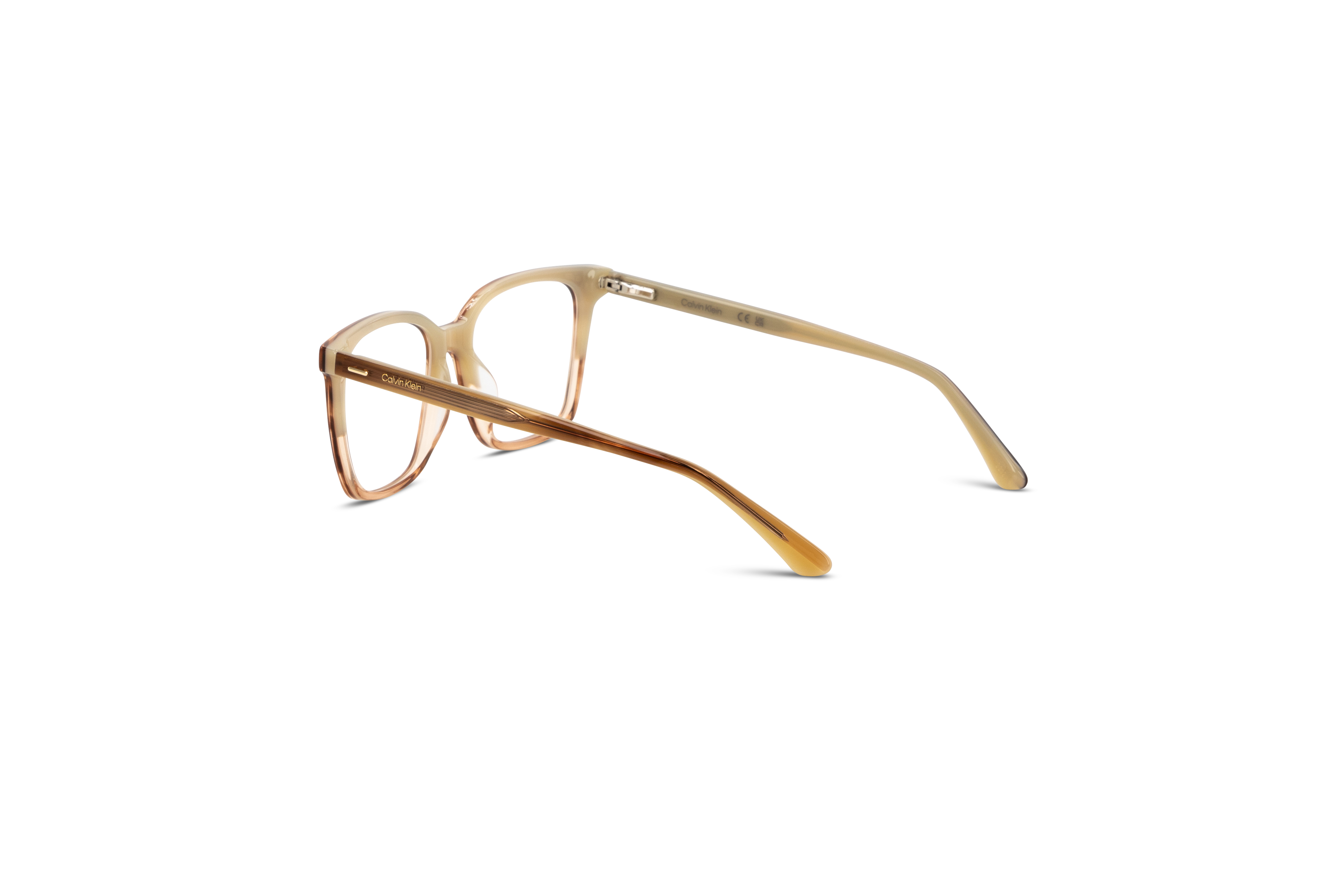 Die Brille Calvin Klein CK22540 in Braun mit Innenansicht.