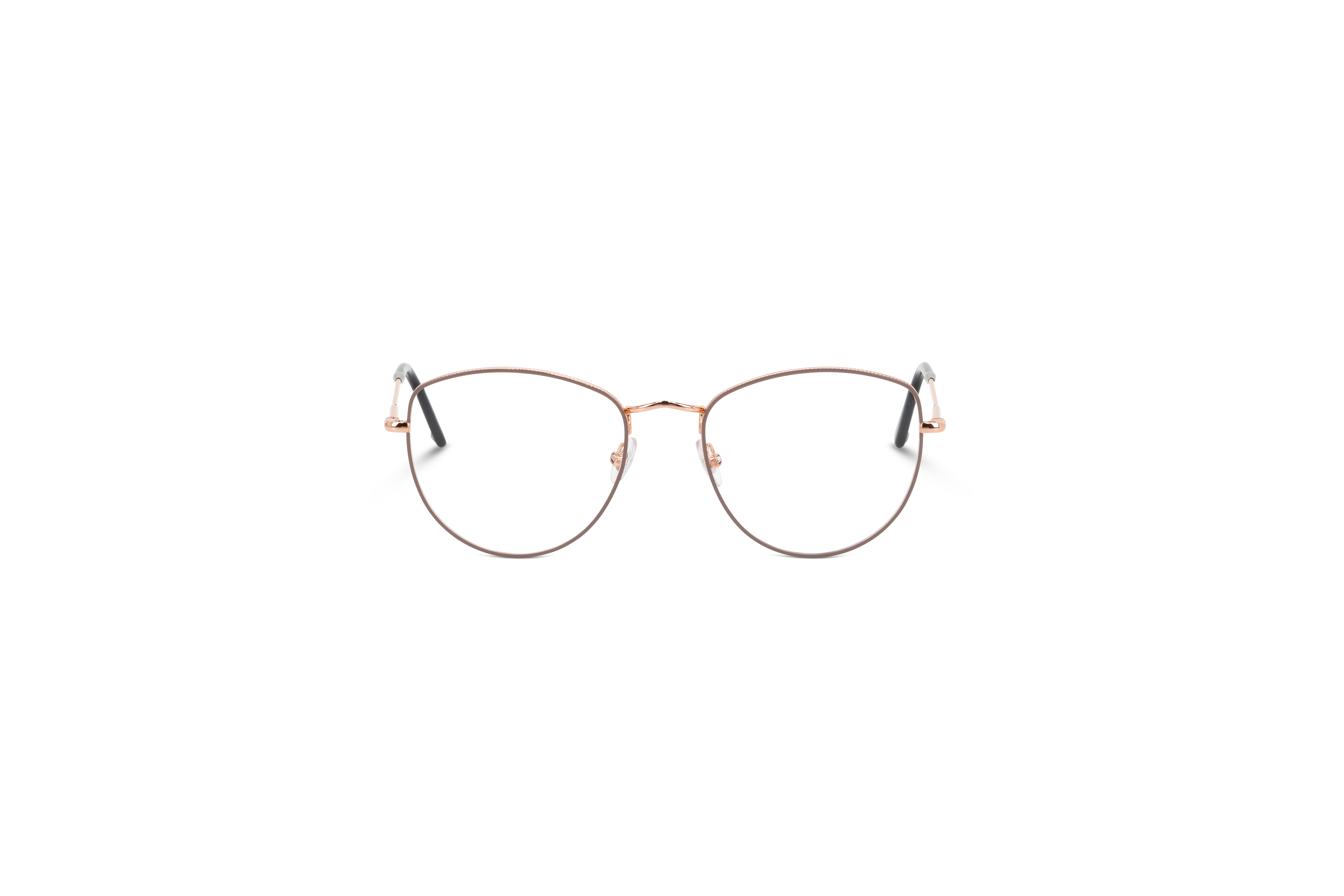 Die Brille KIND Elara in Beige auf weißem Hintergrund in Frontalansicht.