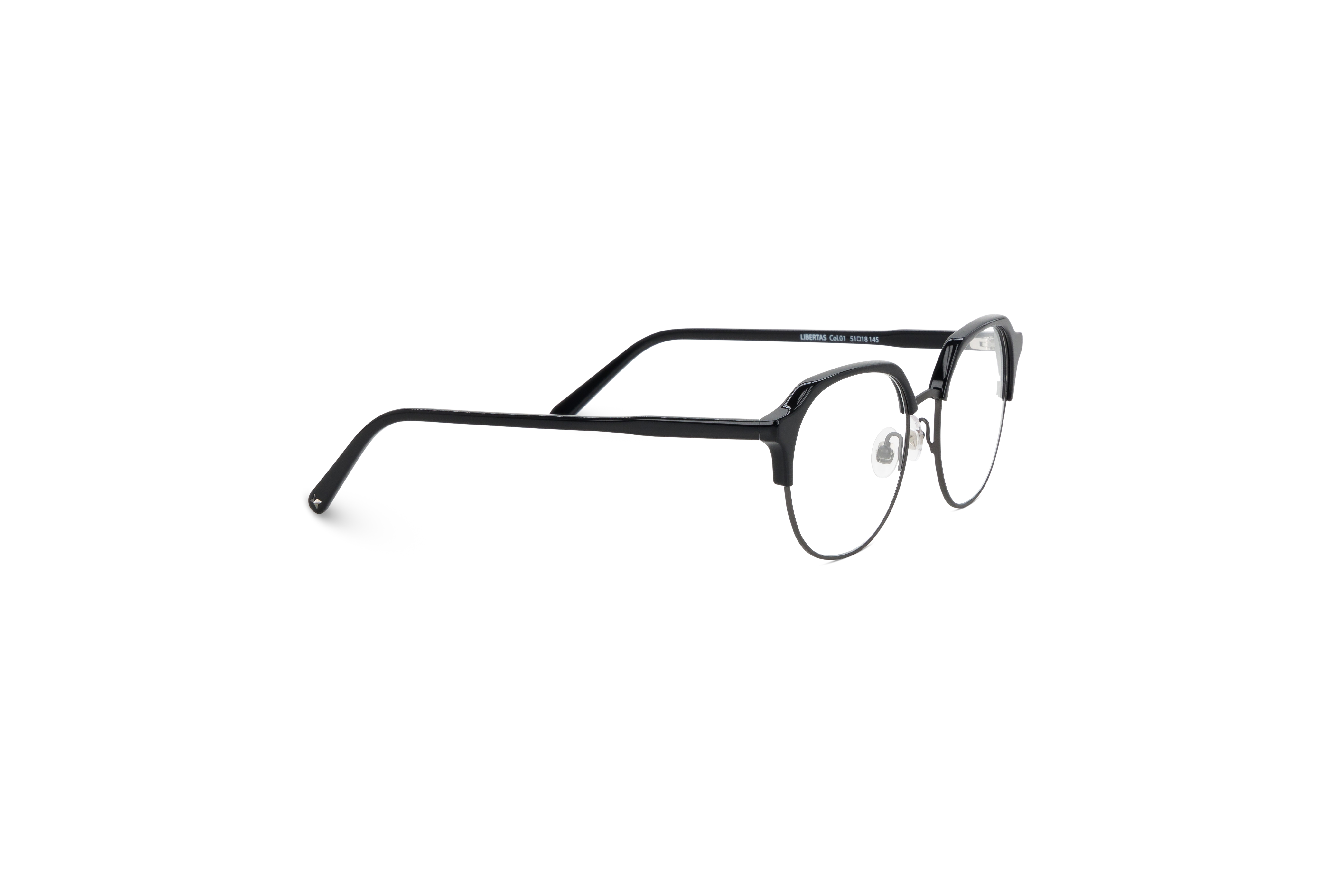 Die Brille KIND Libertas in Schwarz mit Seitenansicht.